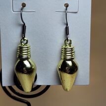 Gold Christmas Bulb Earrings - $2.00