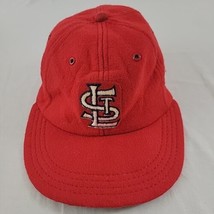 Cardinals Red Wool Hat Vtg St Louis Cap Felt MLB Sz Medium Union Made GVC 60s - £37.88 GBP