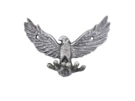 [Pack Of 2] Rustic Silver Cast Iron Flying Eagle Decorative Metal Talons Wall Ho - £40.87 GBP