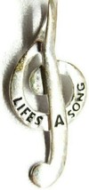 Sterling Silver &quot;Life&#39;s A Song&quot; Pendant Patina Vtg 925 IBB TH 1&quot; x 1/2&quot; - £27.11 GBP