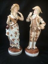 Antique german porcelain pair man and woman. Marked and signed. - £180.29 GBP