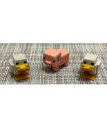 Minecraft Mini-Figures Series 2 ~ Lot of 3 PVC Figures ~ 2 Chickens &amp; Pig - £6.91 GBP