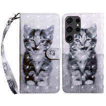 For Samsung Galaxy S24 Ultra 5G 3D Painted Leather Phone Case(Smile Cat) - £3.94 GBP