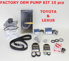 New Toyota Lexus Complete Factory Oem 15 Pcs Timing Belt Water Pump Kit 3.01MZFE - £223.07 GBP