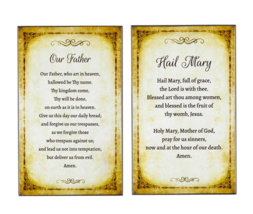 Our Father Prayer AND Hail Mary Prayer Small Wood Plaques 5&quot; H Each Cath... - £12.78 GBP