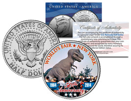 1964 New York WORLD&#39;S FAIR 50th Anniv TYRANNOSAURUS T. REX Coin JFK Half... - €10,63 EUR