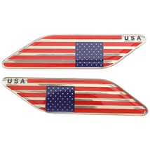 US National Flag Car Stickers  Decals Window Aluminum Alloy Usa Tru Zinc &amp; Magne - £35.78 GBP