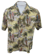 LQ Fashion Men Hawaiian camp shirt p2p 24&quot; L vtg aloha luau tropical sur... - £15.50 GBP