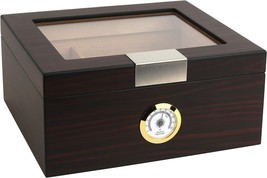 Mantello Cigar Humidors, Humidor Cigar Box- Gifts for Men, Ebony Wood, G... - £27.28 GBP