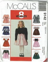 McCalls Sewing Pattern 9142 Dress Girls Size 2-4 - $9.74