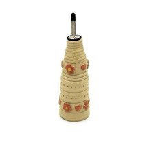 Artisan Stoneware Olive Oil Dispenser, Hand Painted Floral Decorative Bottles - £76.32 GBP
