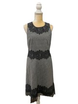 etcetera Grey &amp; Black Plaid A-Line Dress with Lace Knee Length Women&#39;s S... - £22.18 GBP