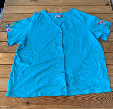 quacker factory NWOT Women’s summer fun Embroidered cardigan size 3X blue T2 - £27.15 GBP