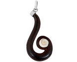  Artisan Crafted Sterling Silver and Spiral Wood Pendant with Shivas Eye... - $20.50