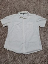 Apartment 9 Mens White Button Up Short Sleeve Shirt XL  - $12.00