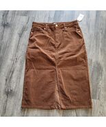 New NWT Time and Tru Women&#39;s Denim Coffee Brown Corduroy Pocketed Skirt ... - $290.72 MXN