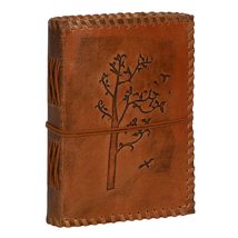 Leather Journal Notebook Handmade Embossed Design- Writing Notebook Bound Daily  - £17.00 GBP