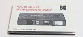 Kodak Ektralite 10 Camera 1985 Manual Eastman Kodak - £11.00 GBP