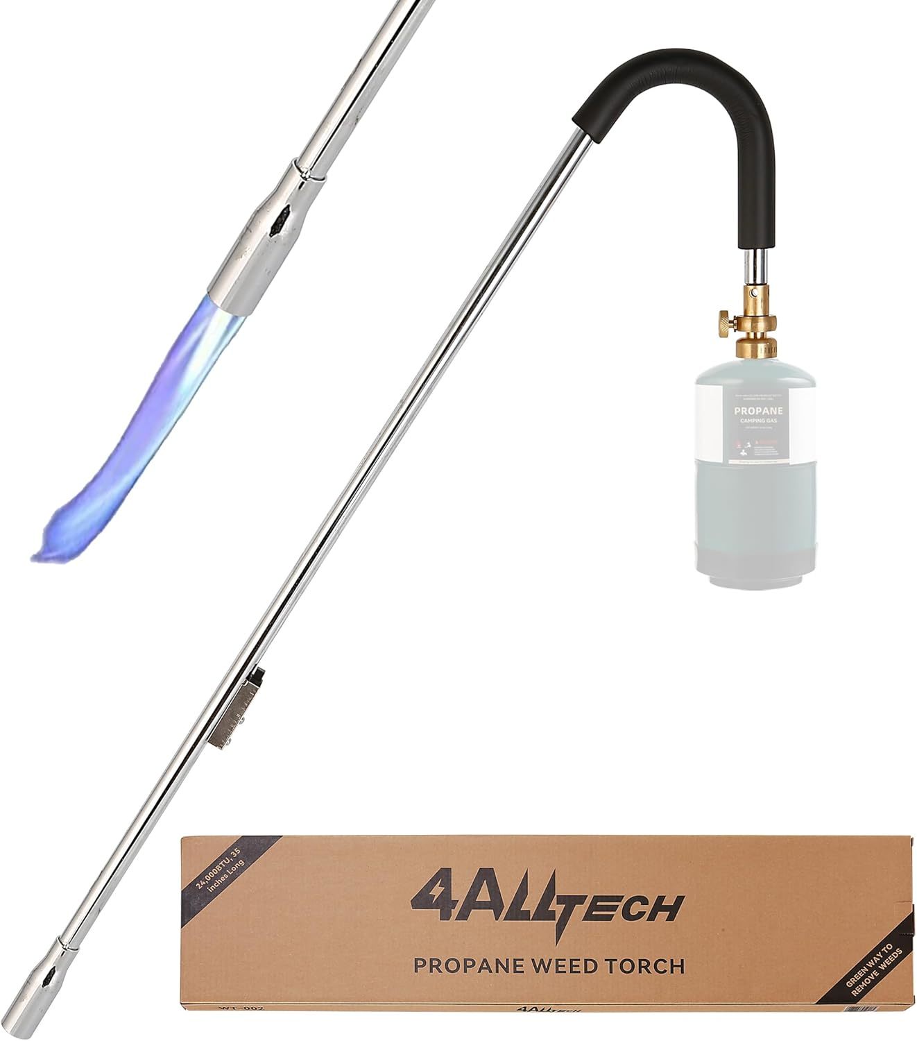 Weed Burner Torch For 1 Lb Propane Tank Cane 50000Btu With Igniter 35” L... - $40.93