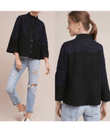 Anthropologie Field Flower Wool Bell Sleeve Cardigan Sweater Shacket $198 S - €52,52 EUR