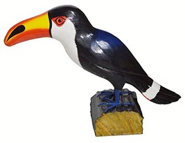 Hand Carved Painted Wood Carving Toucan Bird Decoy Vintage Style Wood Replica Li - £23.69 GBP