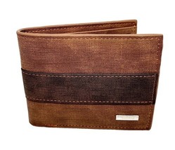 Men&#39;s Light Coffee Cloth Wrapped Design PU Leather Bifold Wallet - €5,90 EUR