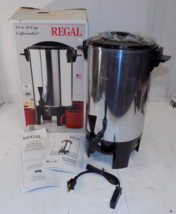 Regal 10-30 Cup Electric Percolator Coffeemaker K7030 Chrome Metal OPEN ... - $58.69