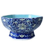 Antique Chinese Bowl Famille Rose Cobalt Blue Bats - $247.50