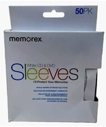 Memorex Color CD &amp; DVD Paper Sleeves White Pack Of 50 NEW - £8.50 GBP