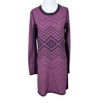 Prana Delia Sweater Dress Womens Medium Purple Sangria Wool Blend Long Sleeve - £31.59 GBP