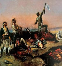 Bested Cowboys Surrendering White Flag 1978 Old West Print Russell LGAD99 - £39.32 GBP
