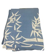 Vintage Tablecloth Cutter? BLUE Linen Handmade Applique Bamboo Asian Design - £17.00 GBP