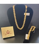 Premier Designs Gold Tone Chunky 18&quot; Necklace and Bracelet Set NWT In Bo... - £47.18 GBP