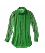 3.1 Phillip Lim for Target Green Chiffon Buttoned Blouse - Women&#39;s XS - £51.36 GBP