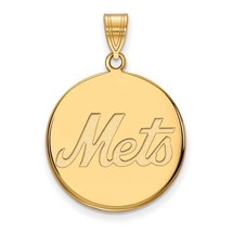 14K Yellow Gold New York Mets Large Disc Pendant - $495.99