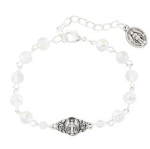 MIraculous Medal Crystal Beads 1 Decade Rosary Bracelet, New #MD-072 - $6.98 CAD