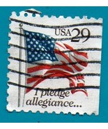 Used 1992 US Postage Stamp - 29c Flag Over Pledge of Allegiance - Scott ... - $2.65 CAD