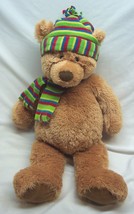 Gund Toastie The Brown Teddy Bear W/ Scarf &amp; Hat 21&quot; Plush Stuffed Animal Toy - £19.43 GBP