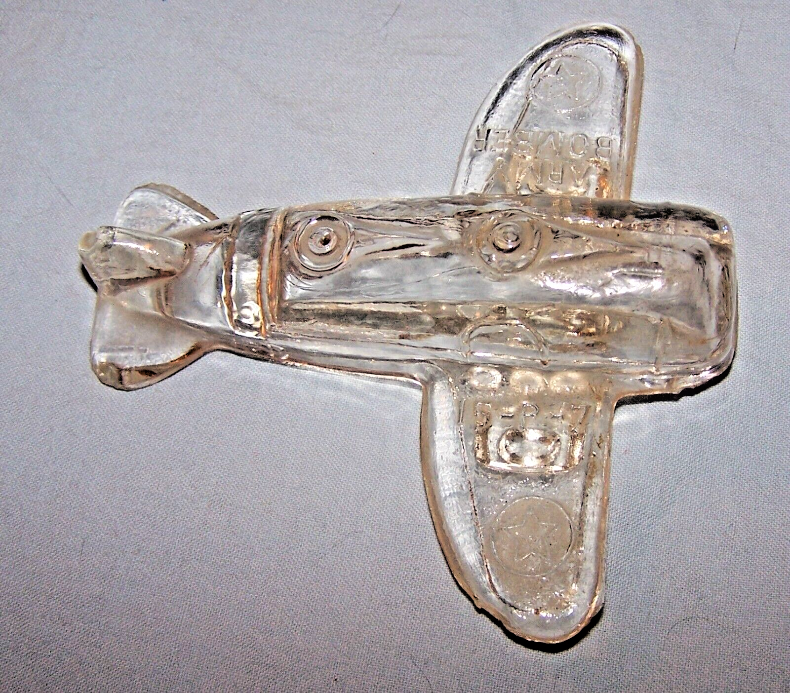 Vintage Army Bomber 15-P Glass Candy Container by Jeannette Glass - $12.50