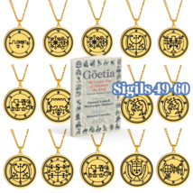 Gold Pendant Necklace With Seals Of The 72 Spirits In The Lesser Key of Solomon  - £13.83 GBP