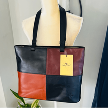 Patricia Nash Braden Colorblock Leather Tote Bag, Brown/Black, NWT - £101.78 GBP