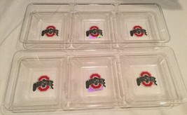 2 New Ohio State Buckeyes Thick Plastic Partitioned (3) Serving Trays 16&quot;L X 6&quot;W - £7.98 GBP