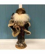 Wooden traveling 19” Santa Claus rustic Christmas decoration - $48.00 CAD