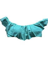 Trina Turk &#39;Indo&#39; Aqua Ruffle Off the Shoulder Bandeau Bikini Top, Size 12 - $41.14 CAD