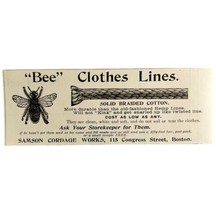 Bee Clothes Lines 1894 Advertisement Victorian Samson Cordage Boston ADBN1ddd - £11.76 GBP