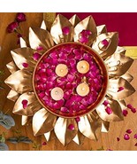 Handicraft Metal Urli Bowl Lotus Design Showpiece Home Decor ( - £29.57 GBP