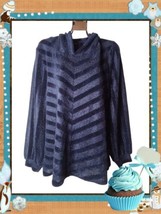 Nwt Lane Bryant 14/16 Sweater Hoodie Blue Shimmery Pullover - £13.23 GBP