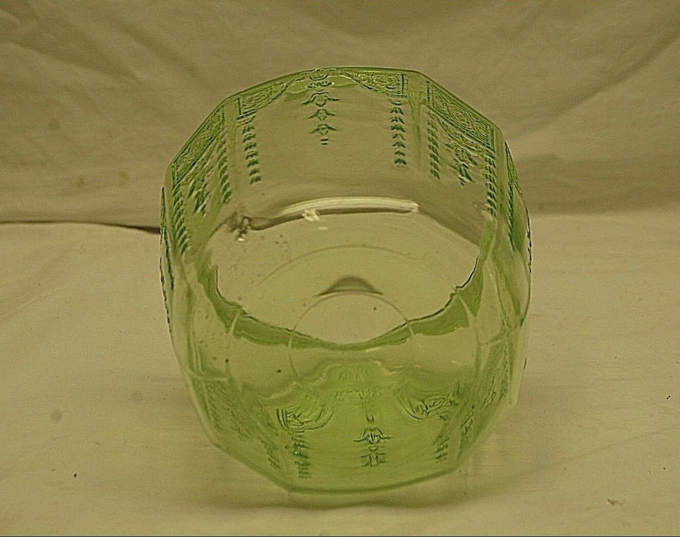 Old Vintage 30s Princess Green Anchor Hocking Depression Glass Cookie Jar no Lid Item image 3