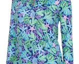 NWT STELLA PARKER Purple Blue Green Starlite Long Sleeve Mock Golf Shirt... - £32.12 GBP