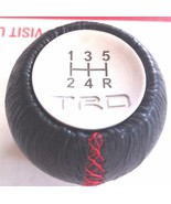 1 Pcs,Toyota Trd ,Ghiera,Cambio Pomello,pelle Nera ,Cuciture Rosse,5 Speed, - $31.02